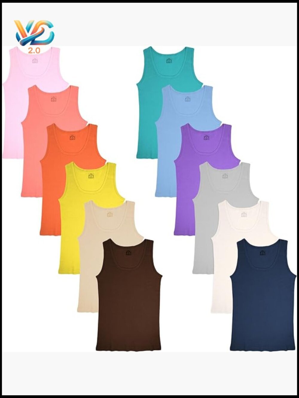 100% Cotton Ribbed Tank Tops - Soft Stretchy Fit for Yoga & Layering